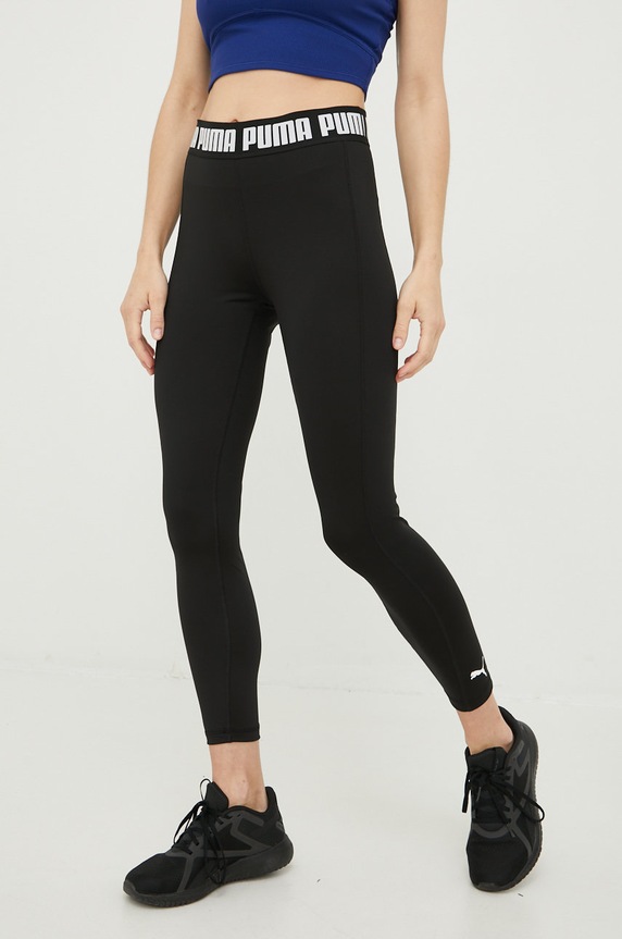 Puma legginsy treningowe Strong z elastanem czarny 521601