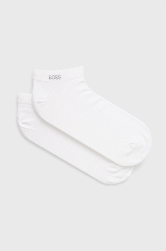 BOSS skarpety męskie bawełniane 2-pack skarpetki krótkie biały 50469849