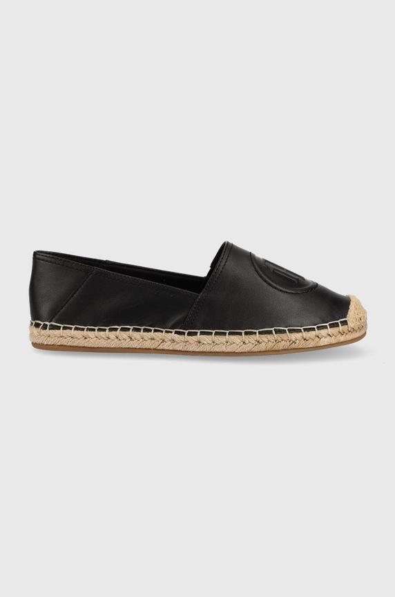 Tommy Hilfiger espadrile de piele piele negru FW0FW06168.BDS