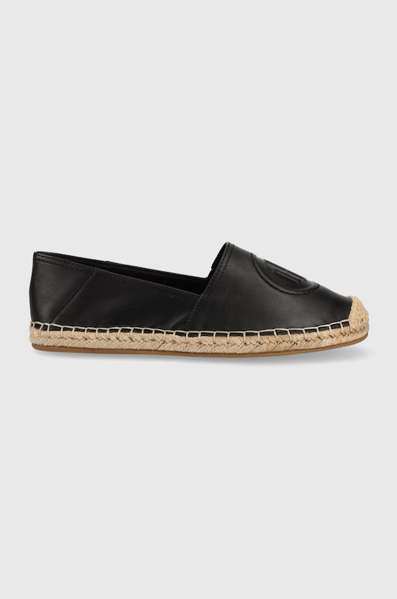 Tommy Hilfiger espadrile de piele piele negru FW0FW06168.BDS