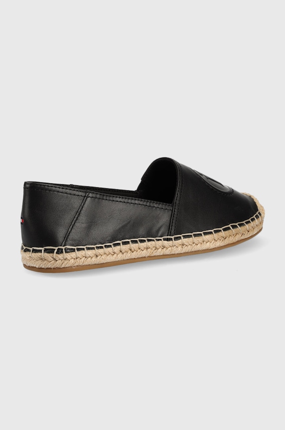 Tommy Hilfiger espadrile de piele FW0FW06168.BDS negru SS22