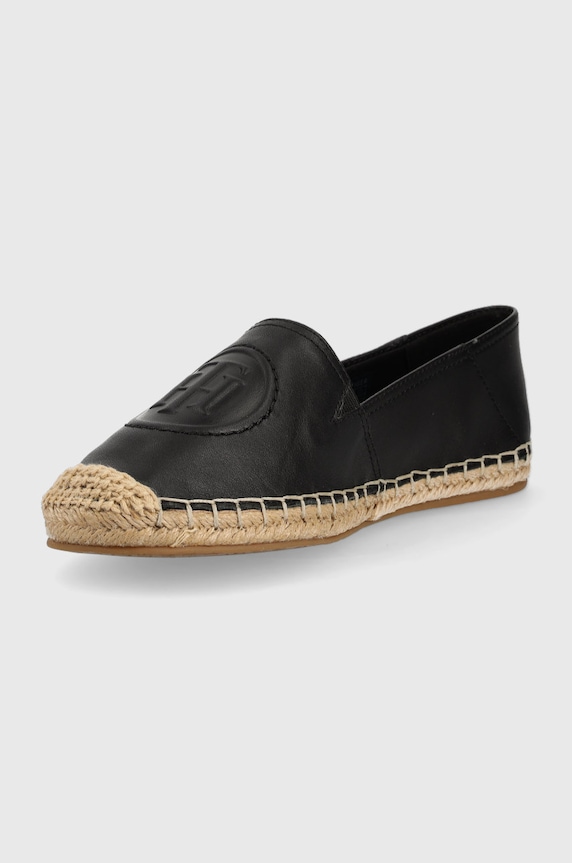 Încălțăminte Tommy Hilfiger espadrile de piele FW0FW06168.BDS negru