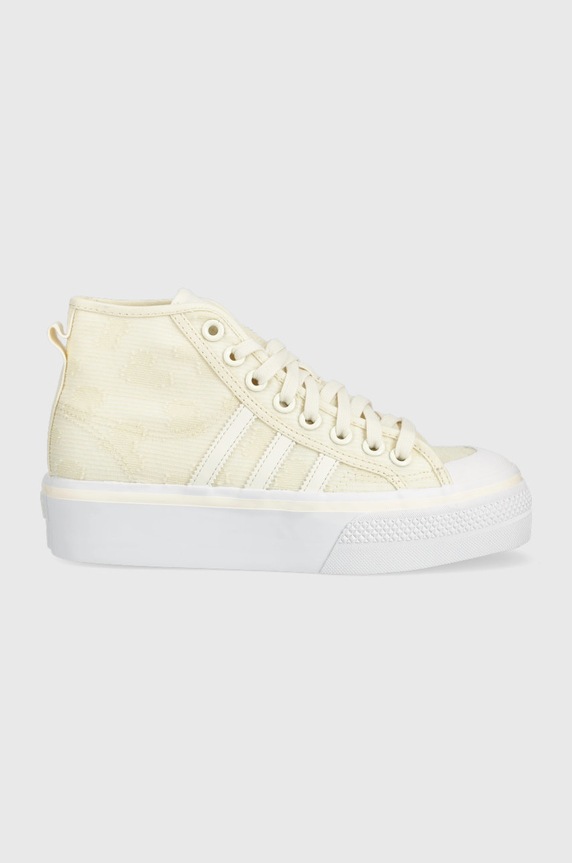 adidas Originals trampki Nizza Platform imitacja skóry licowej beżowy GX8356