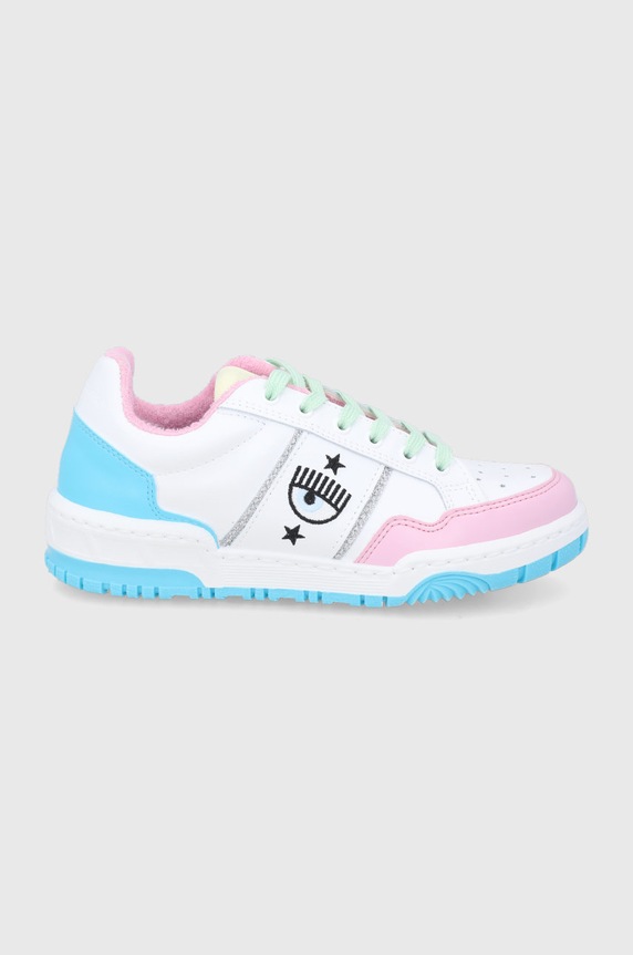 Chiara Ferragni - Ghete de piele Carry Over plată alb CF2800.017.S22
