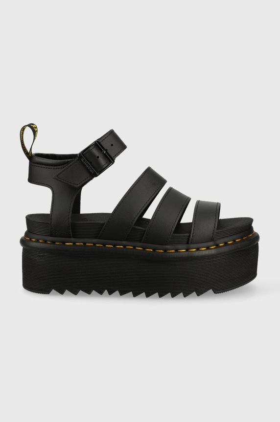 Dr. Martens sandały skórzane Blaire Quad 5-8 cm czarny DM27296001