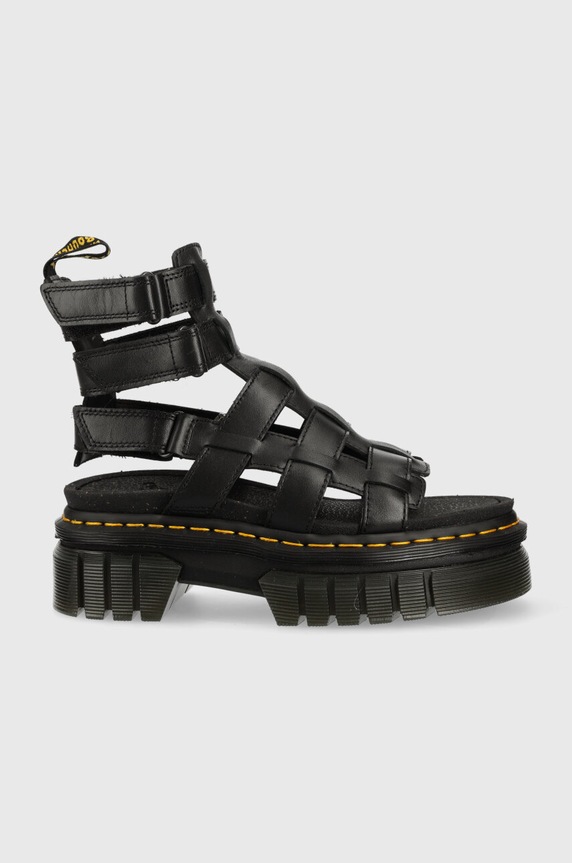 Dr. Martens sandały skórzane Ricki Gladiator 5-8 cm czarny DM27402001