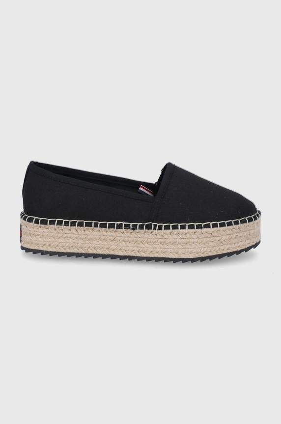 Tommy Jeans espadryle EN0EN01832.BDS.FLATFOR platforma czarny EN0EN01832.BDS.FLATFOR