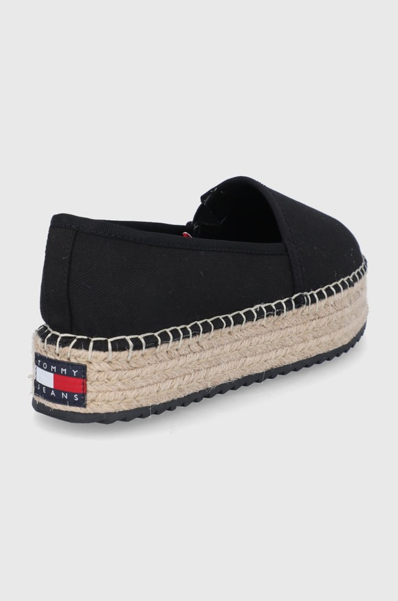 Obuwie Tommy Jeans espadryle EN0EN01832.BDS.FLATFOR EN0EN01832.BDS.FLATFOR czarny