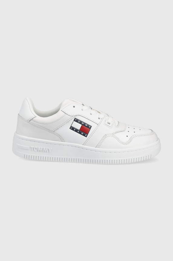 Tenisky Tommy Jeans usňová koža biela EN0EN01723.YBR.RETRO.B
