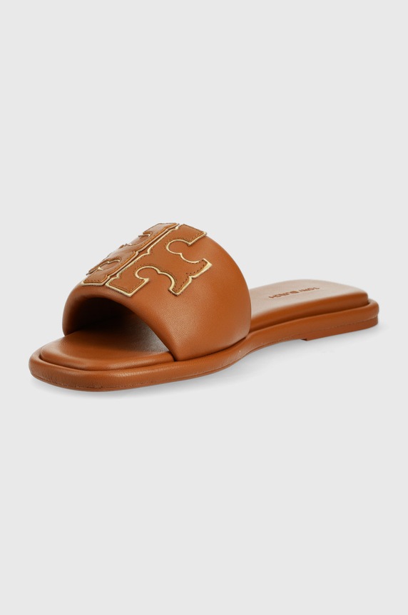 Obuv Kožené šľapky Tory Burch 79985.202 hnedá