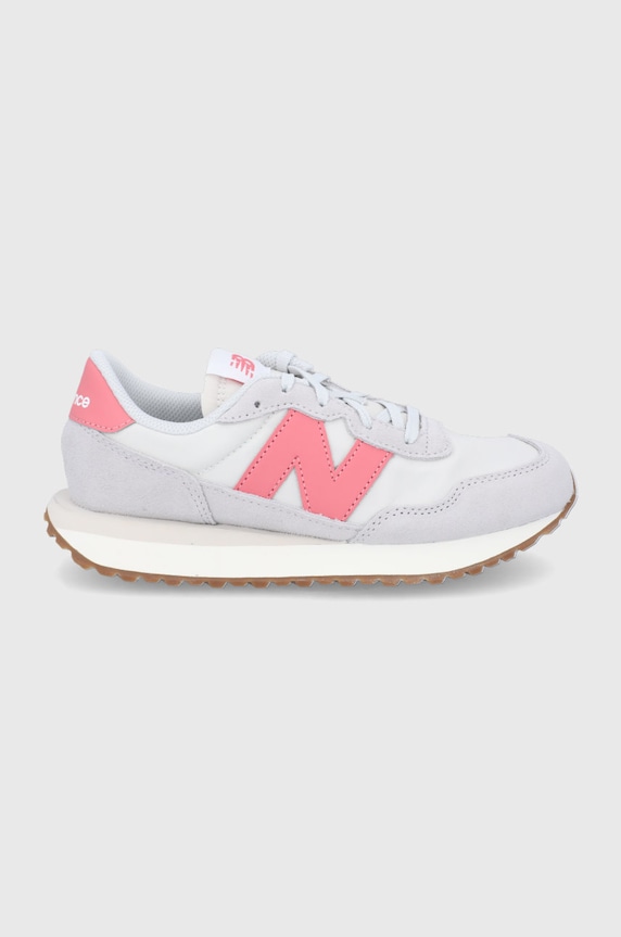 New Balance buty GS237PK imitacja skóry licowej szary GS237PK