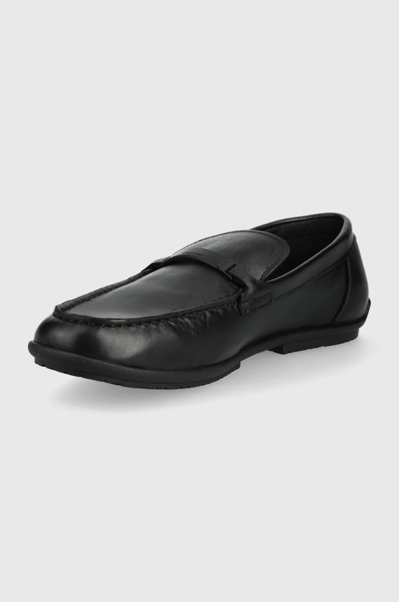 Boty Kožené mokasíny Calvin Klein HM0HM00430.00U černá