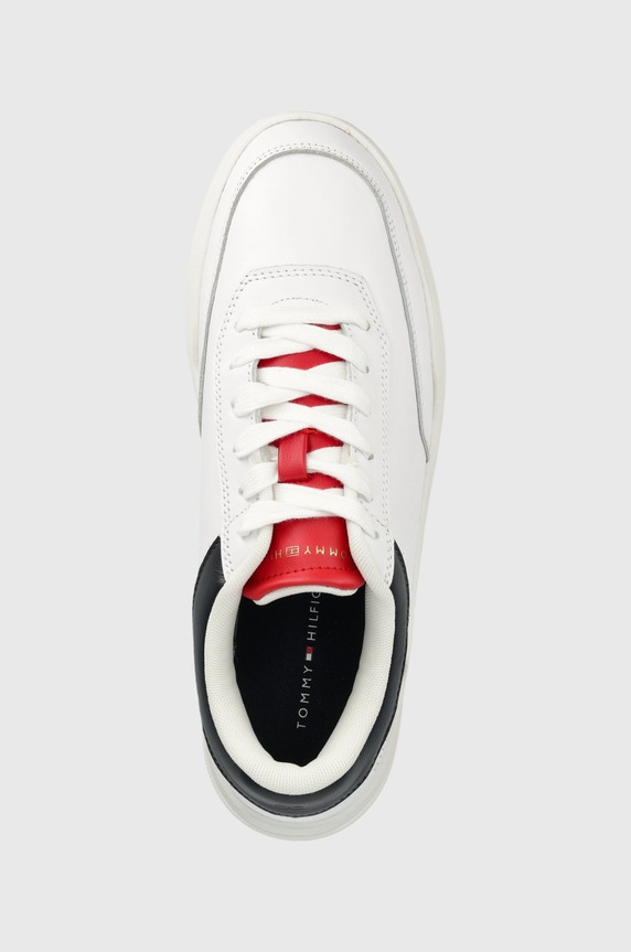 Obuwie Tommy Hilfiger sneakersy skórzane FM0FM04078.YBR biały