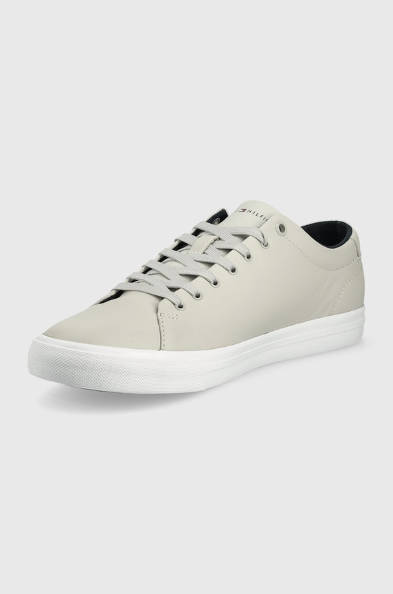 Obuwie Tommy Hilfiger sneakersy skórzane FM0FM04076.PQU szary