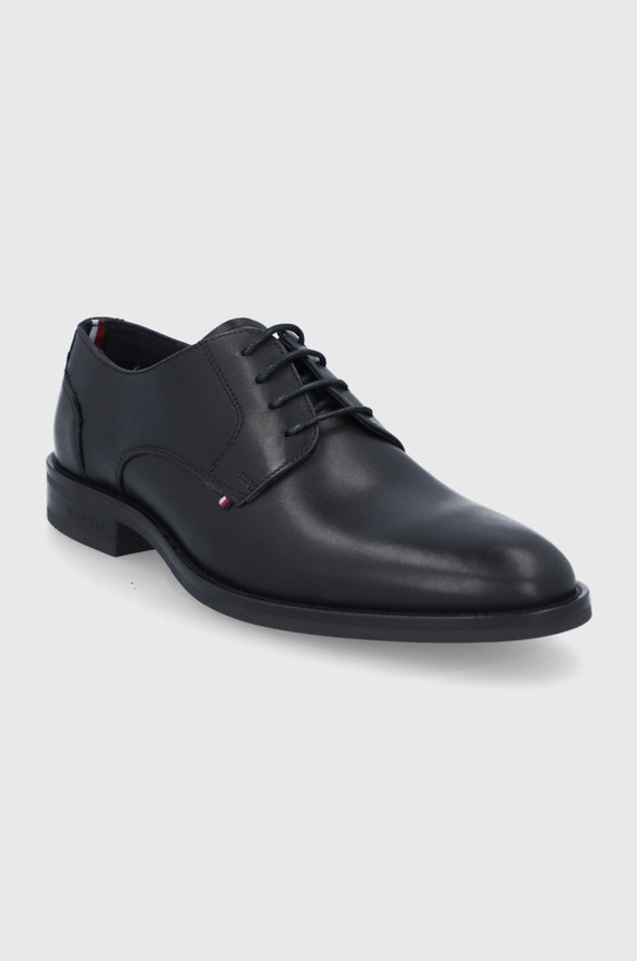 Kožené polobotky Tommy Hilfiger FM0FM03952.BDS černá SS22