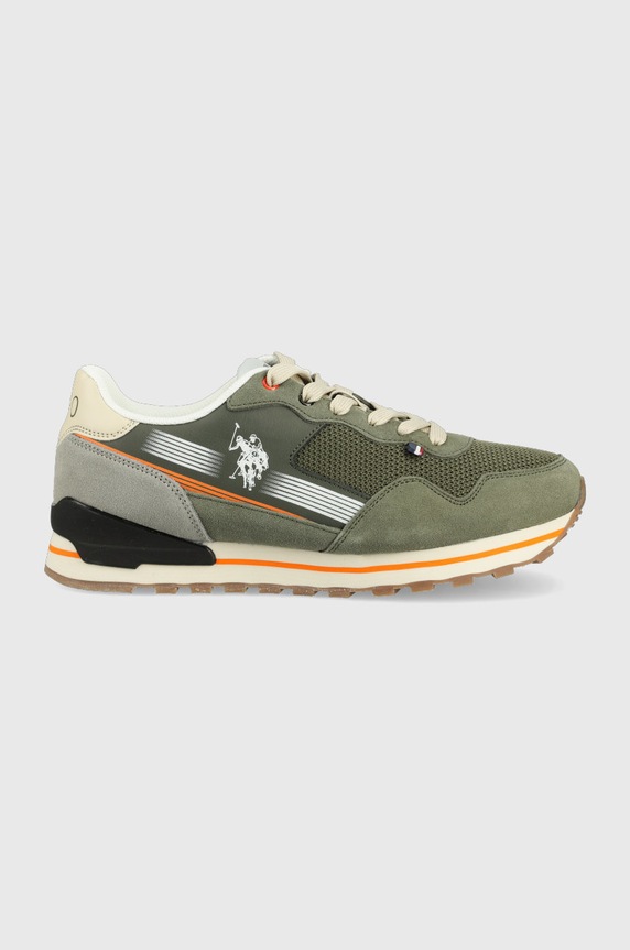 Sneakers boty U.S. Polo Assn. semišová kůže zelená JONAS005M.2SN1.MIL