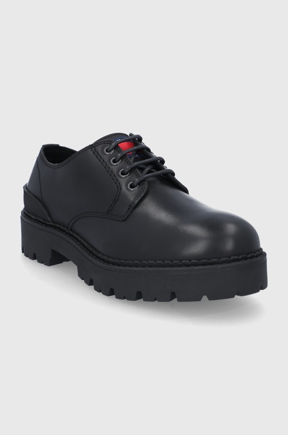 Tommy Jeans Półbuty skórzane EM0EM00838BDS.BLK EM0EM00838BDS.BLK czarny SS22