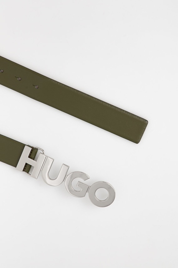 Kožený opasok HUGO 50470629 zelená AA00