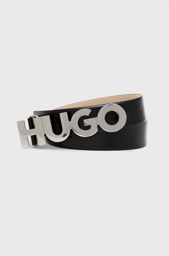 HUGO pasek skórzany 50470629 czarny 50470629