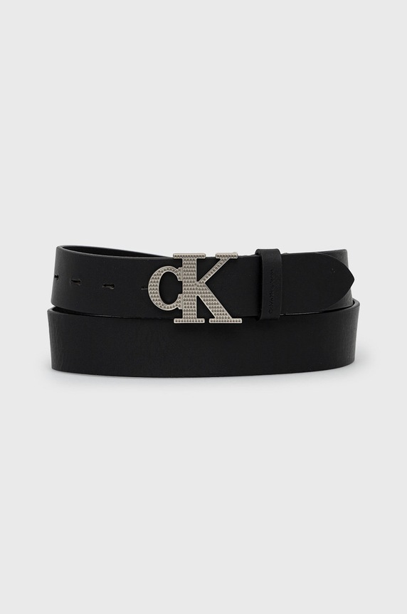 Kožený opasok Calvin Klein Jeans čierna K50K508894.PPYY