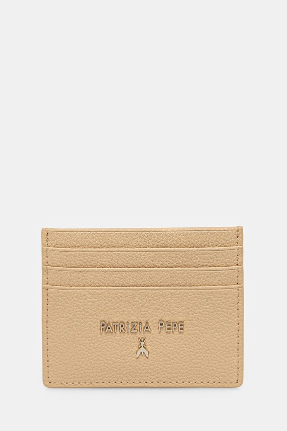 Kožni etui za kartice Patrizia Pepe bez uzorka bež CQ7001.L001