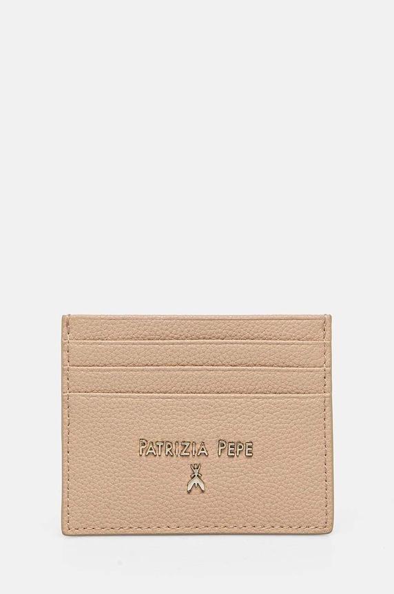 Kožni etui za kartice Patrizia Pepe bez uzorka bež CQ7001.L001