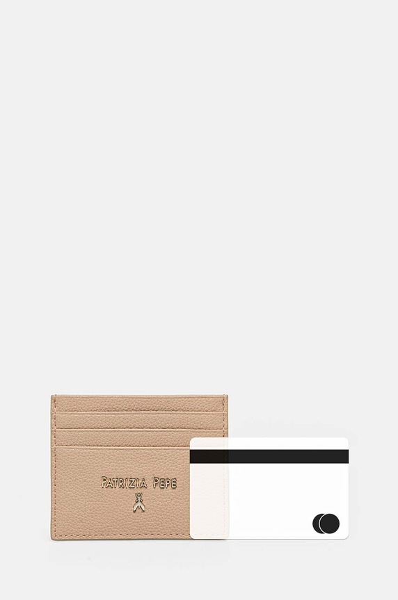 Kožni etui za kartice Patrizia Pepe bež CQ7001.L001