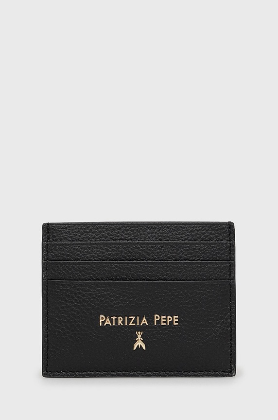 Kožni etui za kartice Patrizia Pepe bez uzorka crna CQ7001.L001