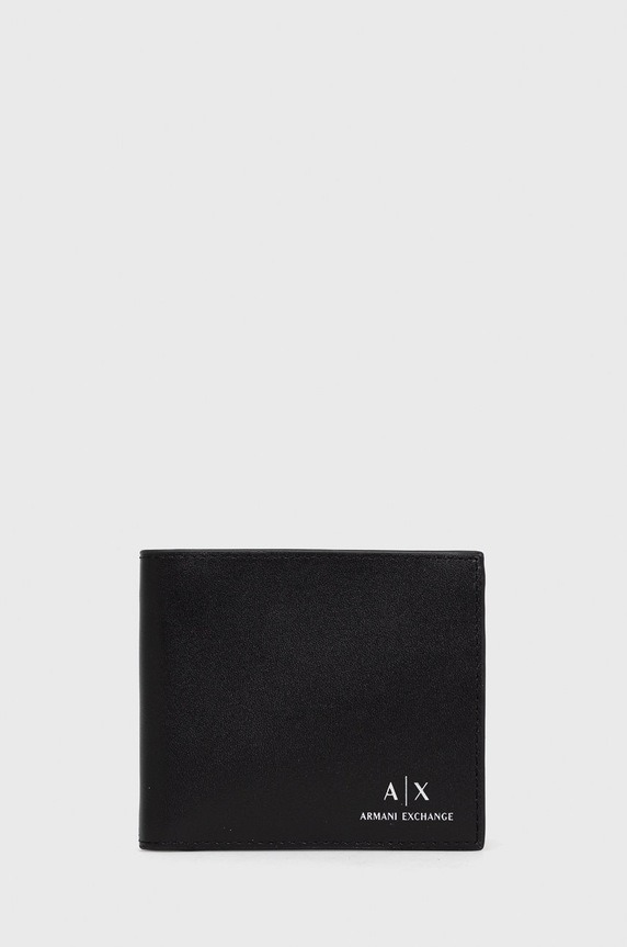 Armani Exchange portfel skórzany 958097.CC845 skóra licowa czarny 958097.CC845
