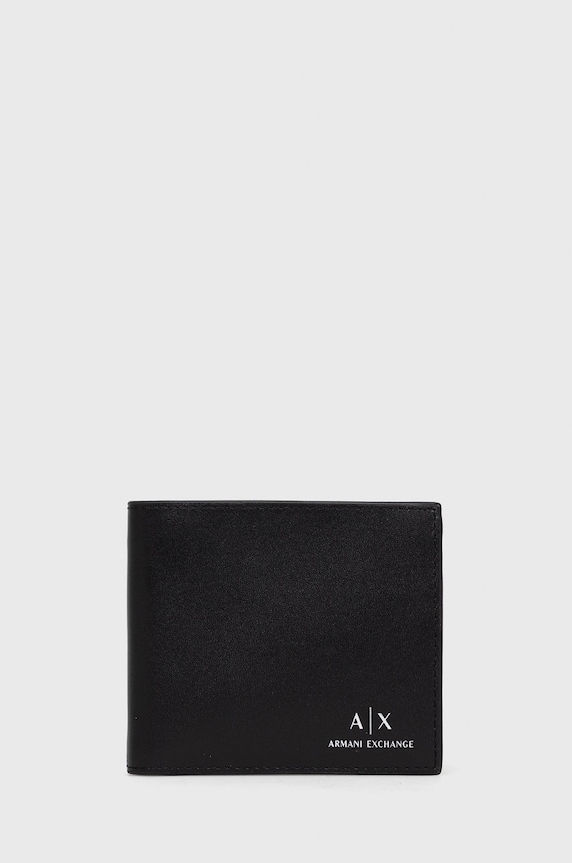 Armani Exchange portfel skórzany 958097.CC845 skóra licowa czarny 958097.CC845