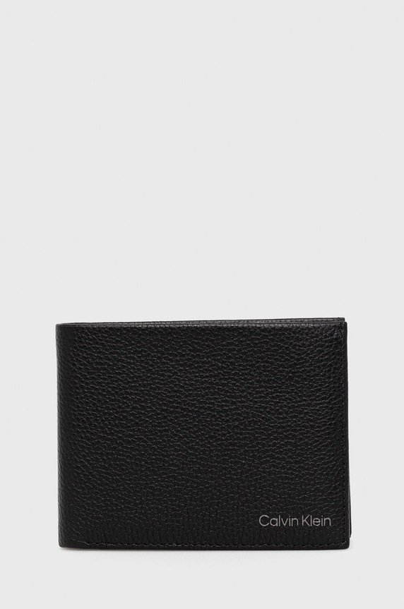 Кожен портфейл Calvin Klein гладка кожа черен K50K507896.PPYY