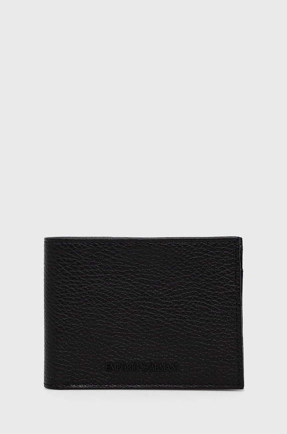 Peňaženka a kožený obal na karty Emporio Armani usňová koža čierna Y4R378.Y068E