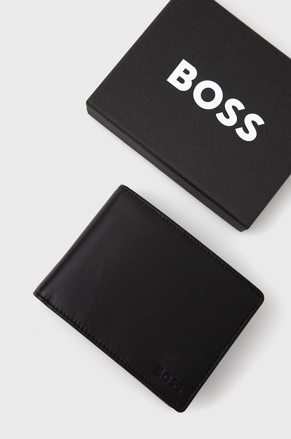 BOSS portfel skórzany Arezzo 50470436 czarny