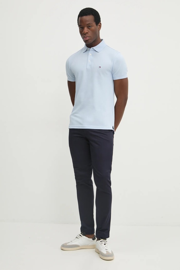 Tommy Hilfiger polo bawełniane MW0MW17771.PPYY niebieski SS26