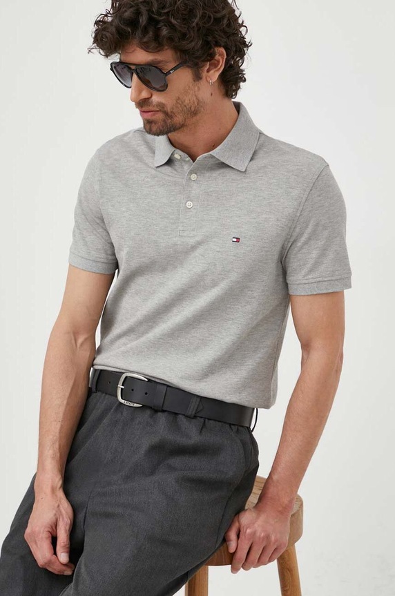 Polo majica Tommy Hilfiger MW0MW17771.PPYY siva