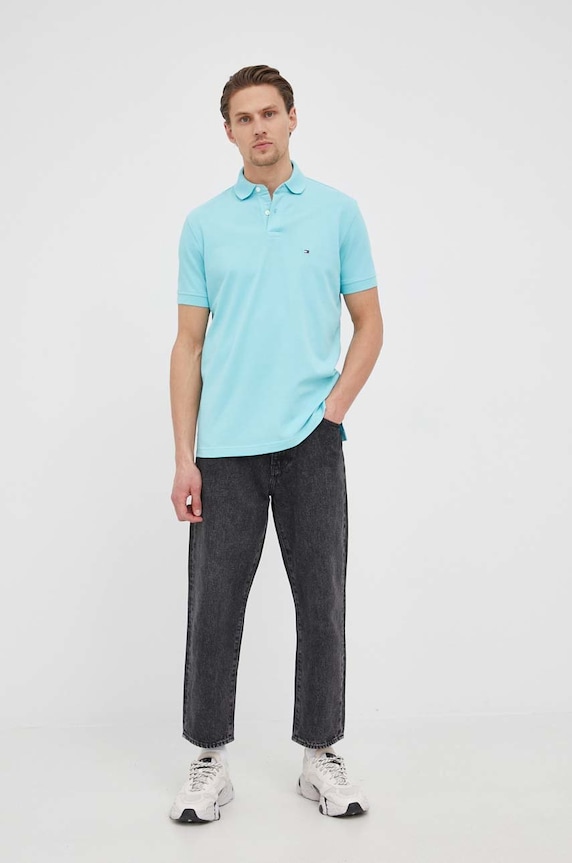 Tommy Hilfiger Tricou Polo MW0MW17770.PPYY turcoaz SS22