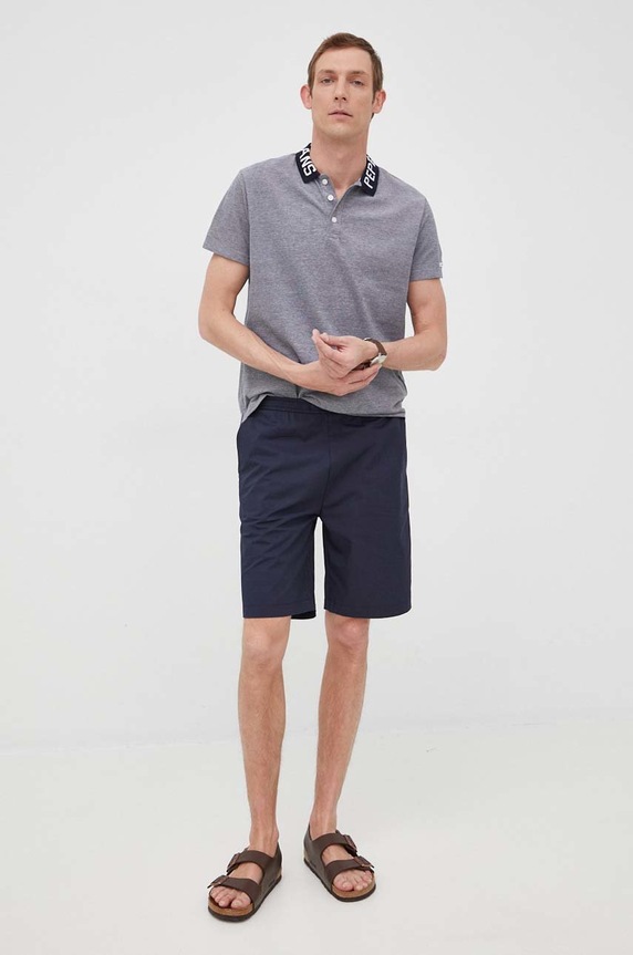 Βαμβακερό μπλουζάκι πόλο Pepe Jeans Fabrice D PM541827.596 σκούρο μπλε SS22
