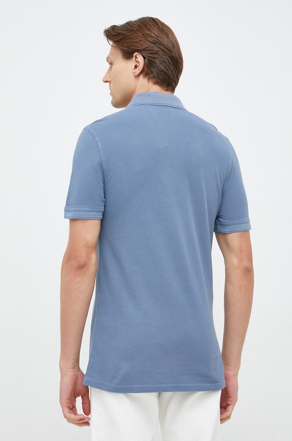 Odzież BOSS polo bawełniane BOSS ORANGE 50468576 niebieski