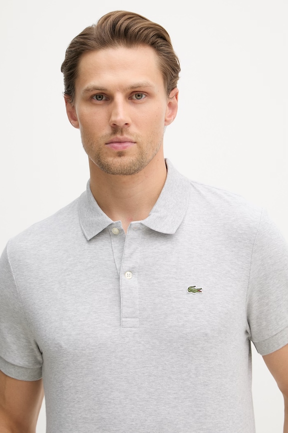 Lacoste polo bawełniane męskie szary DH2050.