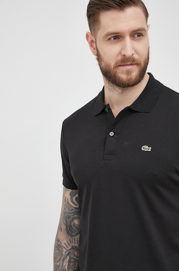 Lacoste polo bavlněné pánské černá DH2050.