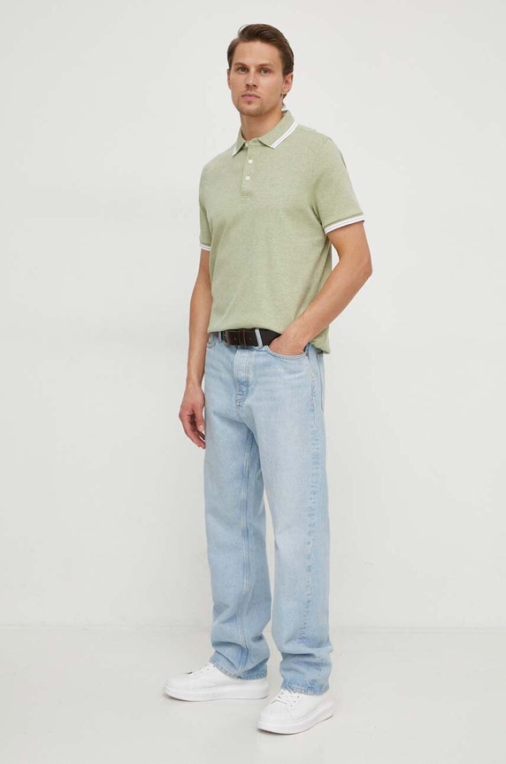 Michael Kors polo bawełniane CS2512720B zielony SS25