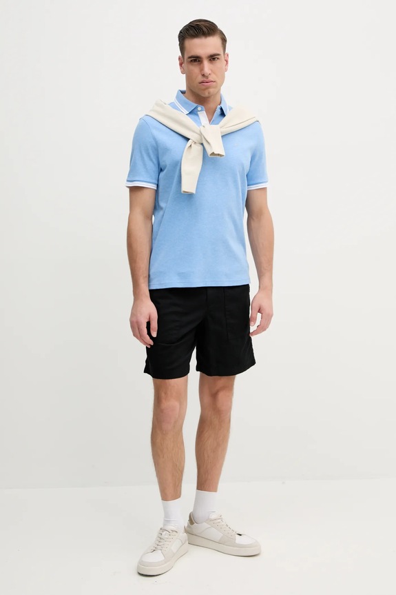 Michael Kors polo de bumbac CS2512720B albastru SS25