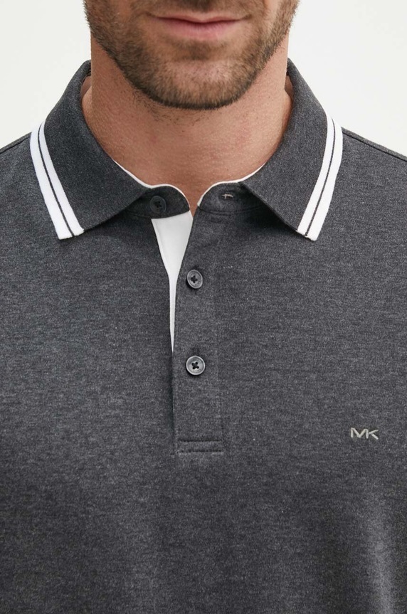 Bavlněné polo tričko Michael Kors CS2512720B šedá