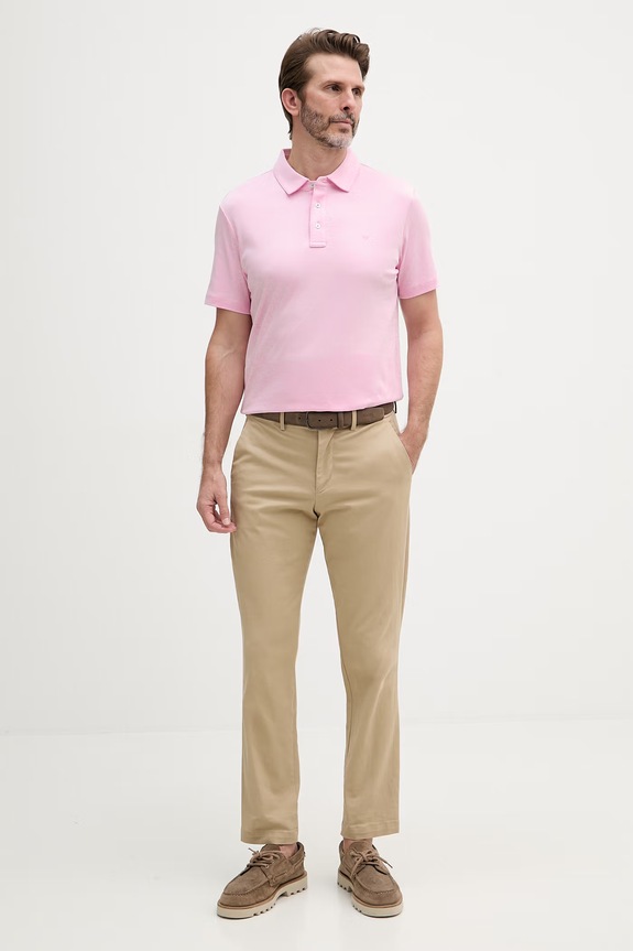 Michael Kors polo męskie bawełniane CS15073C93 różowy SS26