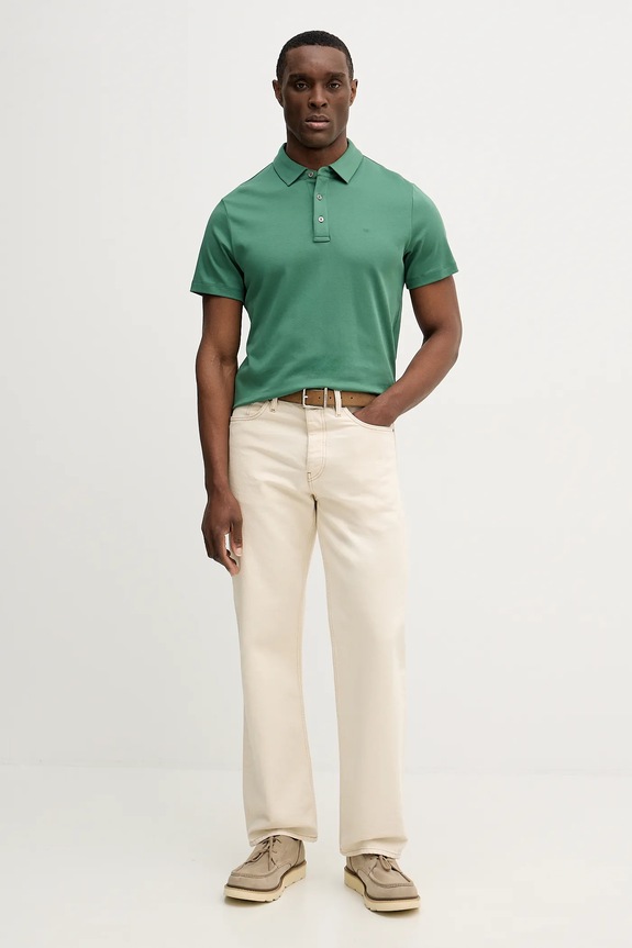 Michael Kors polo za muškarce od pamuka CS15073C93 zelena SS26