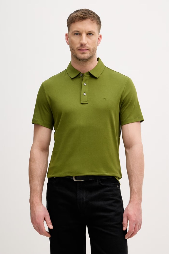 Michael Kors polo męskie bawełniane zielony CS15073C93