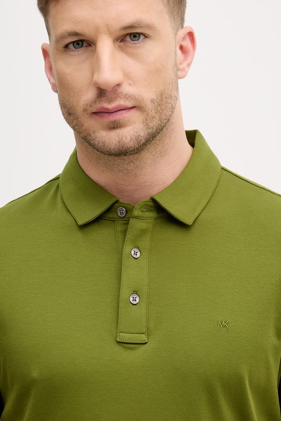 Michael Kors polo męskie bawełniane zielony CS15073C93