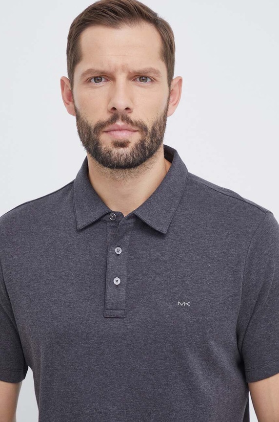 Michael Kors polo tričko pánske bavlnené sivá CS15073C93