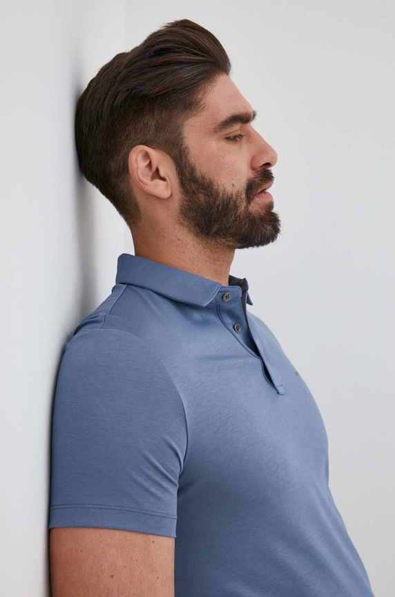 Michael Kors póló férfi pamut sima kék CS15073C93