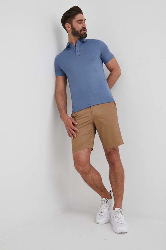 Michael Kors póló férfi pamut CS15073C93 kék SS26